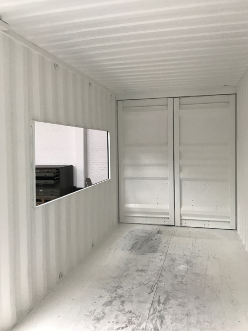 Container office Insight showroom verbouwing Zeilstraat Hasselt