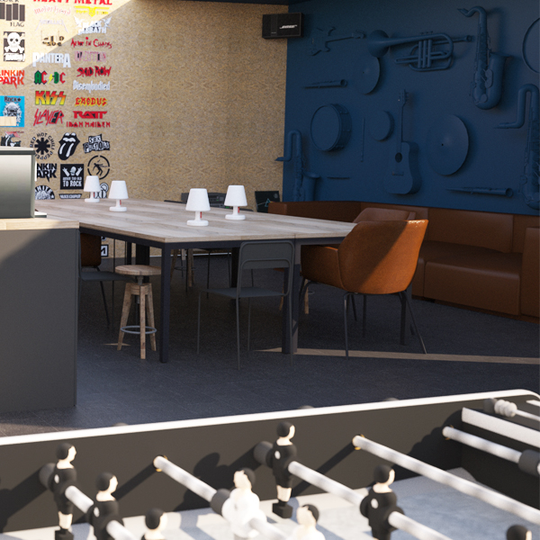 Muziekodroom 3D render Backstage Insight Studio